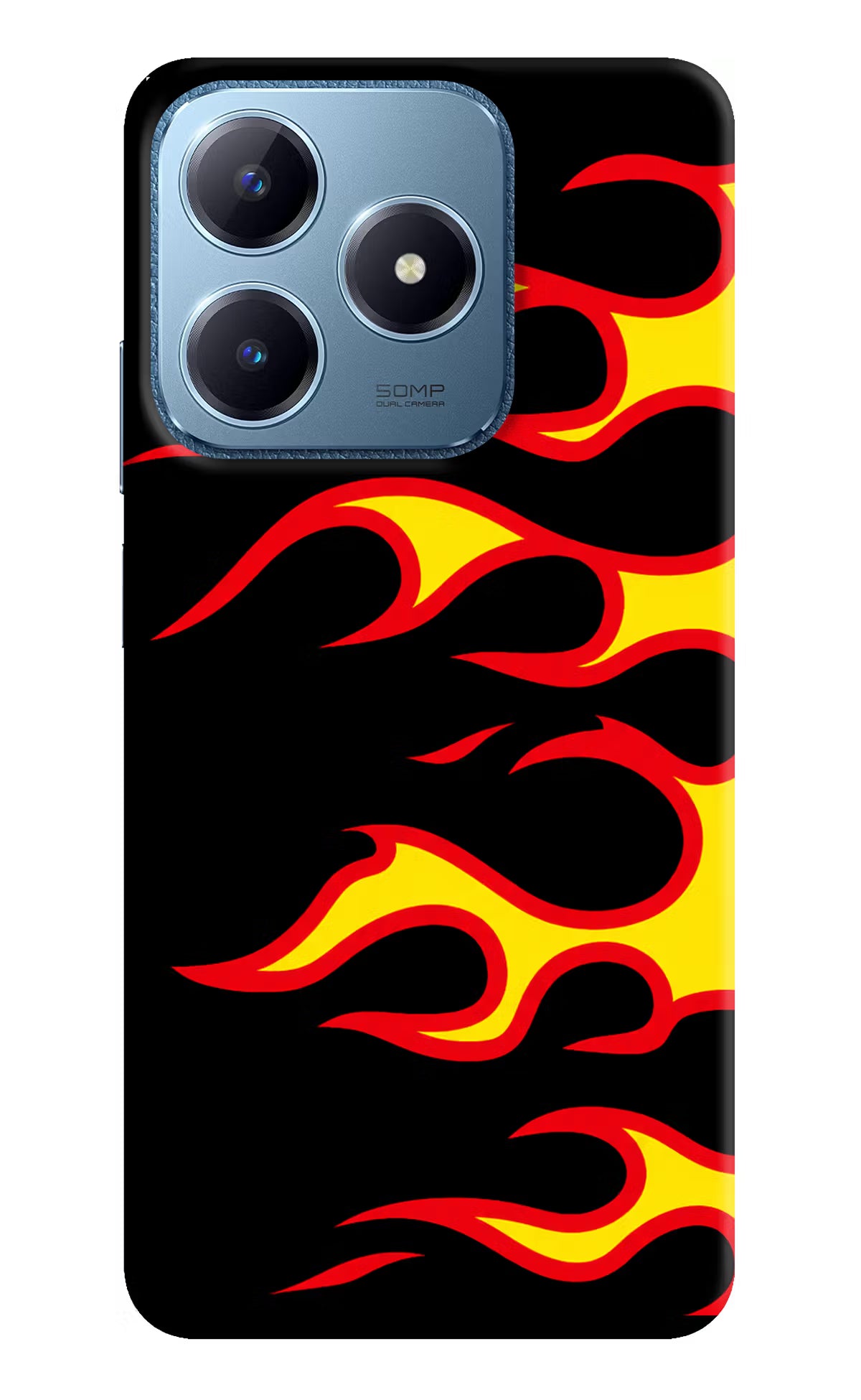 Side Sweep Flames Realme C63 Hard Case Back Cover by Casekaro