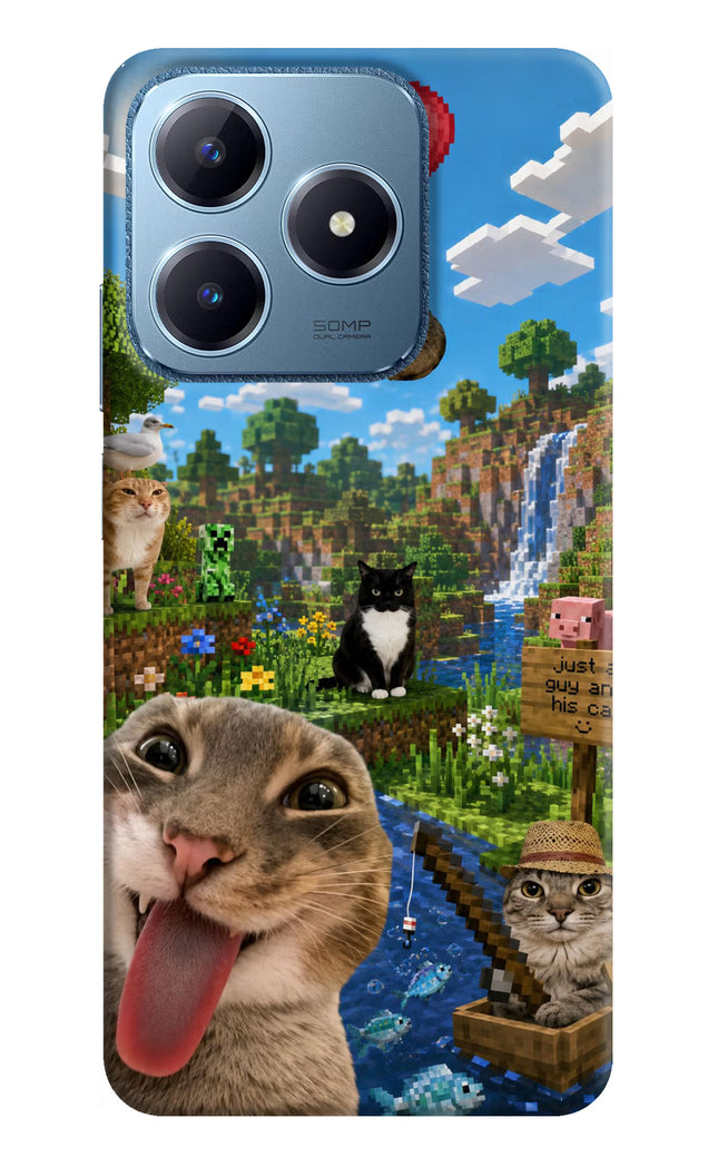 Minecraft Cat Chaos Realme C63 Hard Case Back Cover by Casekaro