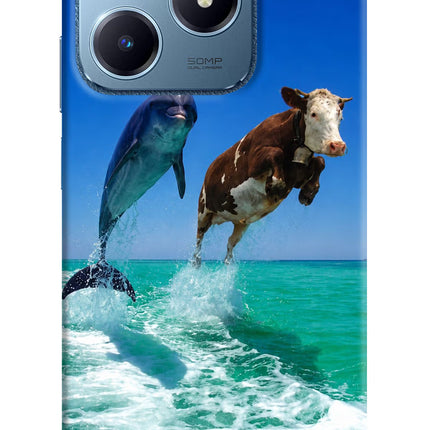 Dolphin vs Cow Realme C63 Hard Case Back Cover by Casekaro