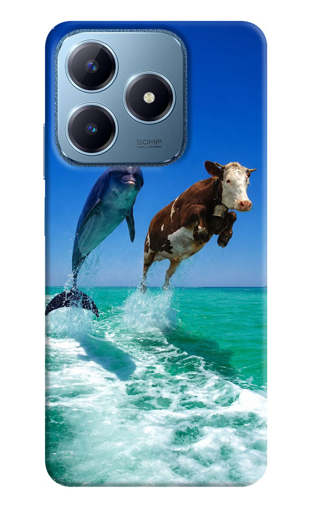 Dolphin vs Cow Realme C63 Hard Case Back Cover by Casekaro