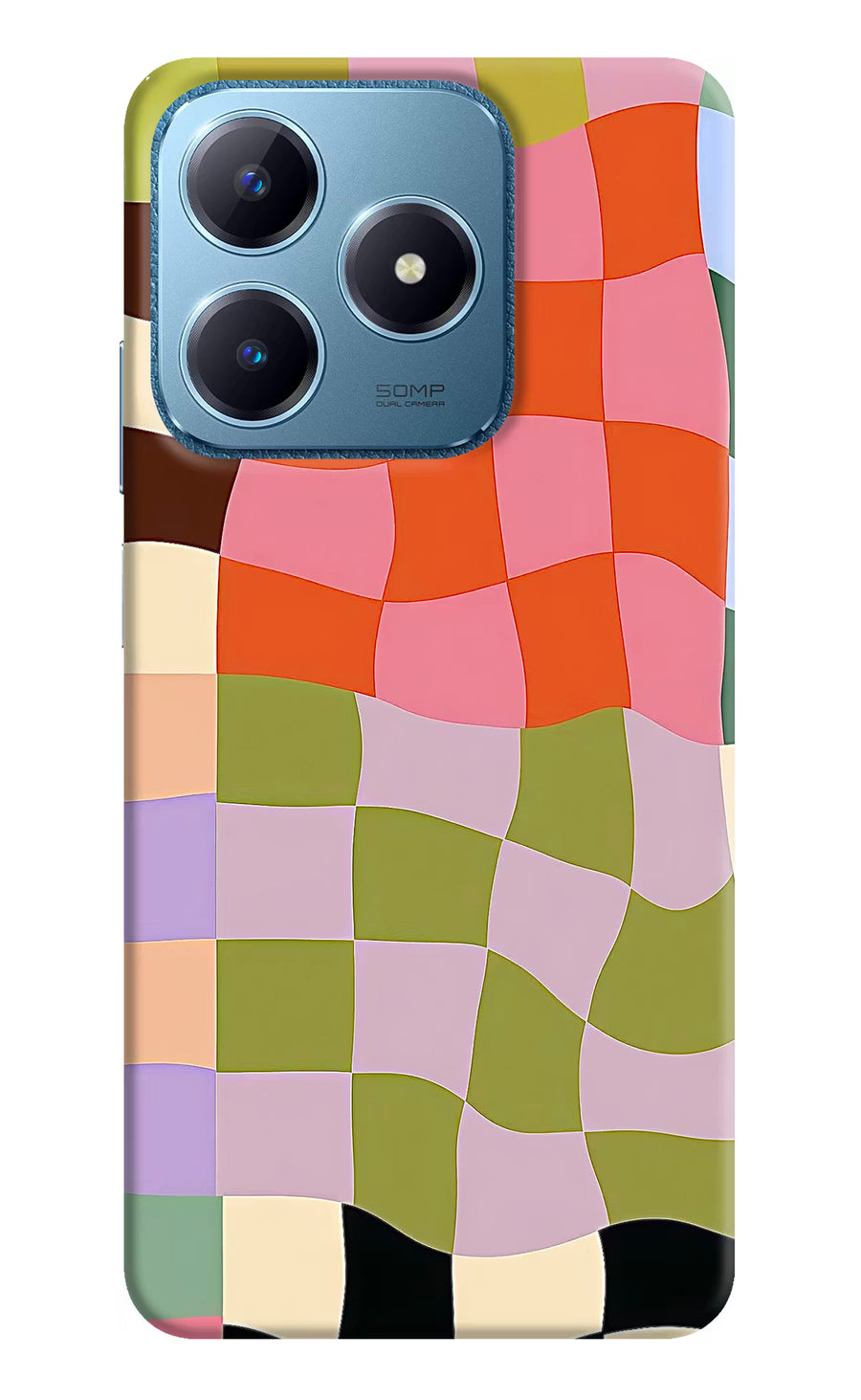 Wavy Grid Realme C63 Back Cover, Hard case