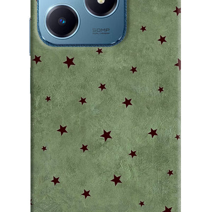 Green Stars Realme C63 Hard Case Back Cover by Casekaro