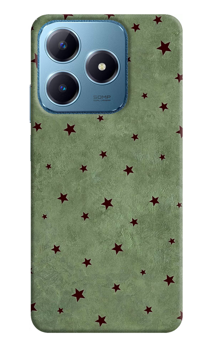 Green Stars Realme C63 Back Cover, Hard case