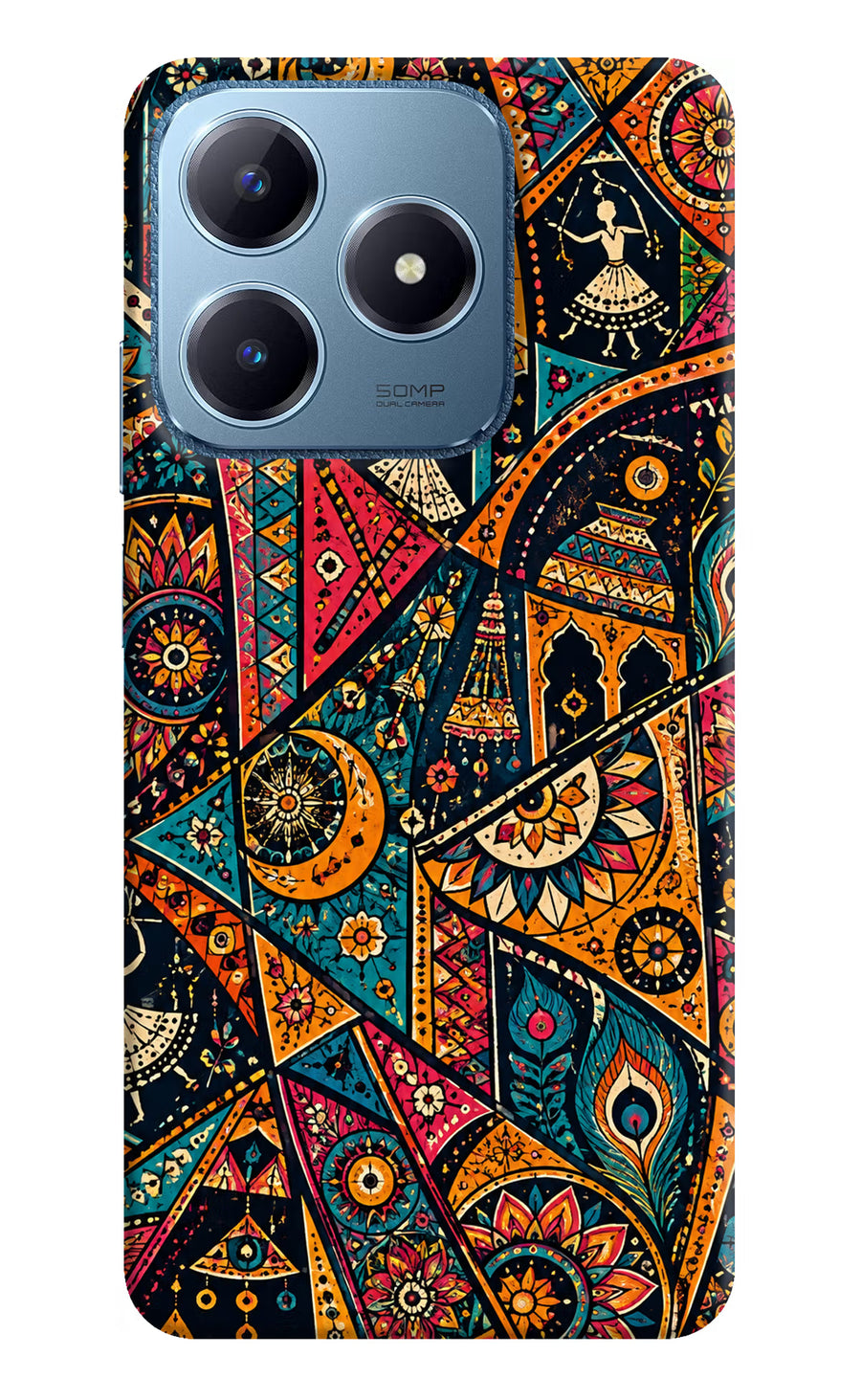 Folk Print Realme C63 Back Cover, Hard case