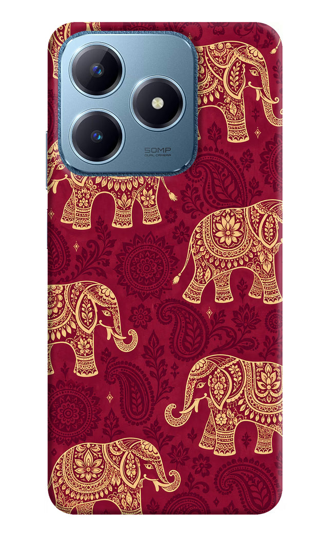Maroon Elephant Realme C63 Hard Case Back Cover by Casekaro