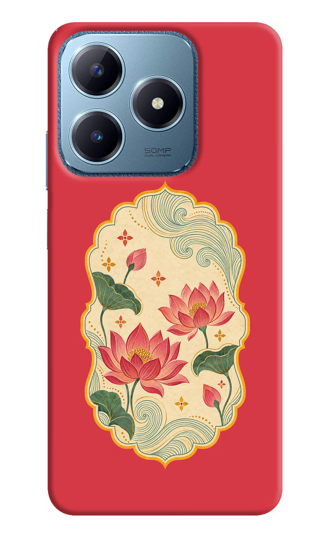 Pink Lotus Realme C63 Hard Case Back Cover by Casekaro