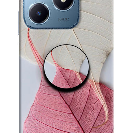 White Pink Leaf Realme C63 Pop Case by Casekaro