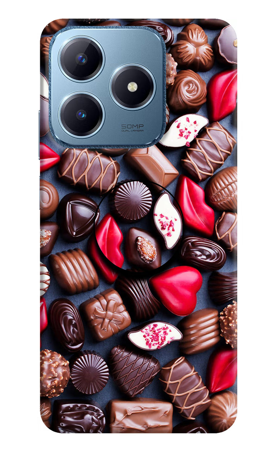 Chocolates Realme C63 Pop Case, Hard case
