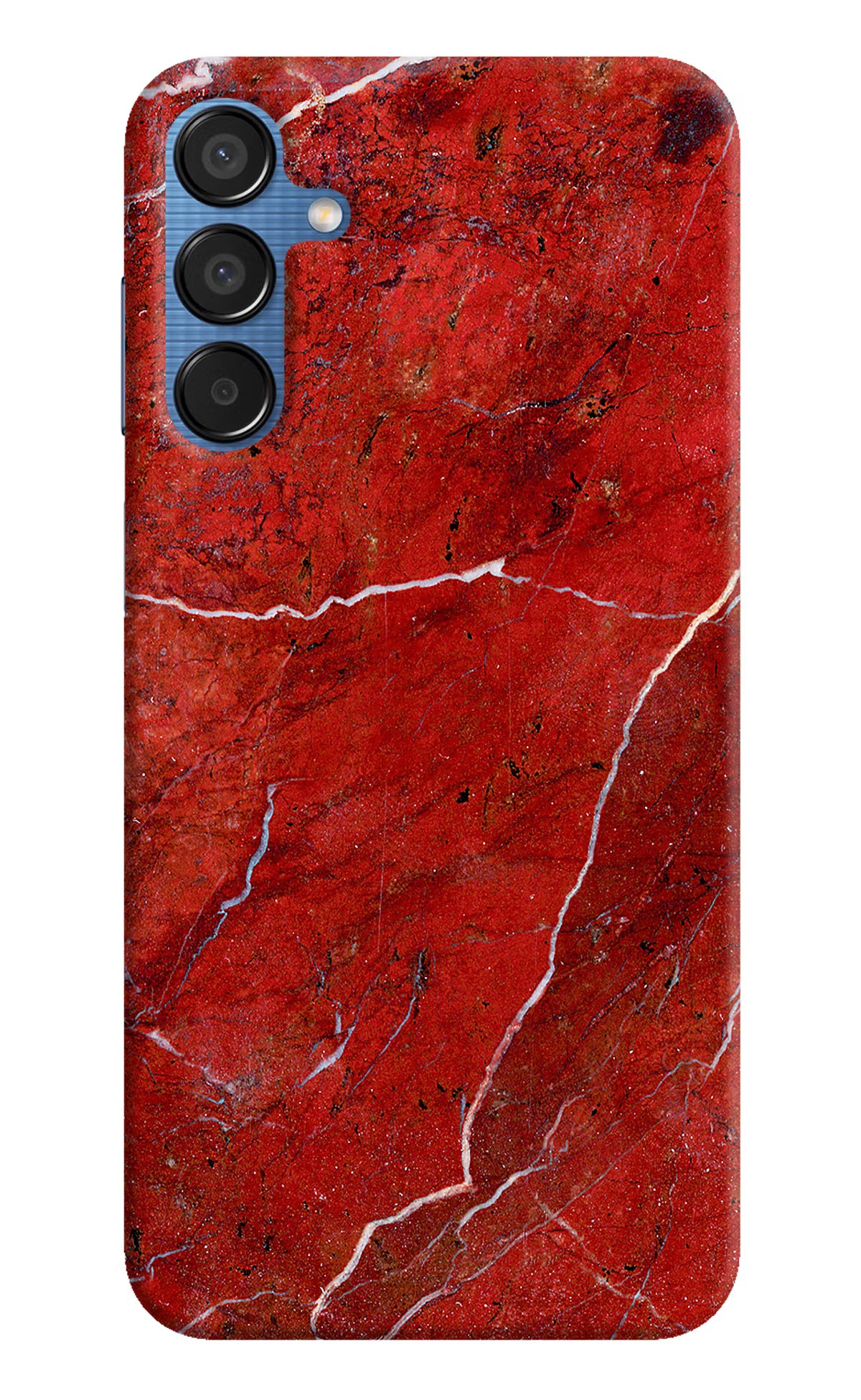 Red Marble Design Samsung M15 5G Hard Case Back Cover by Casekaro