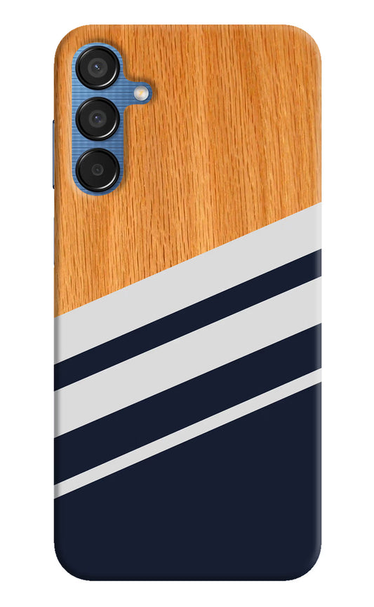 Blue and white wooden Samsung M15 5G Hard Case Back Cover by Casekaro