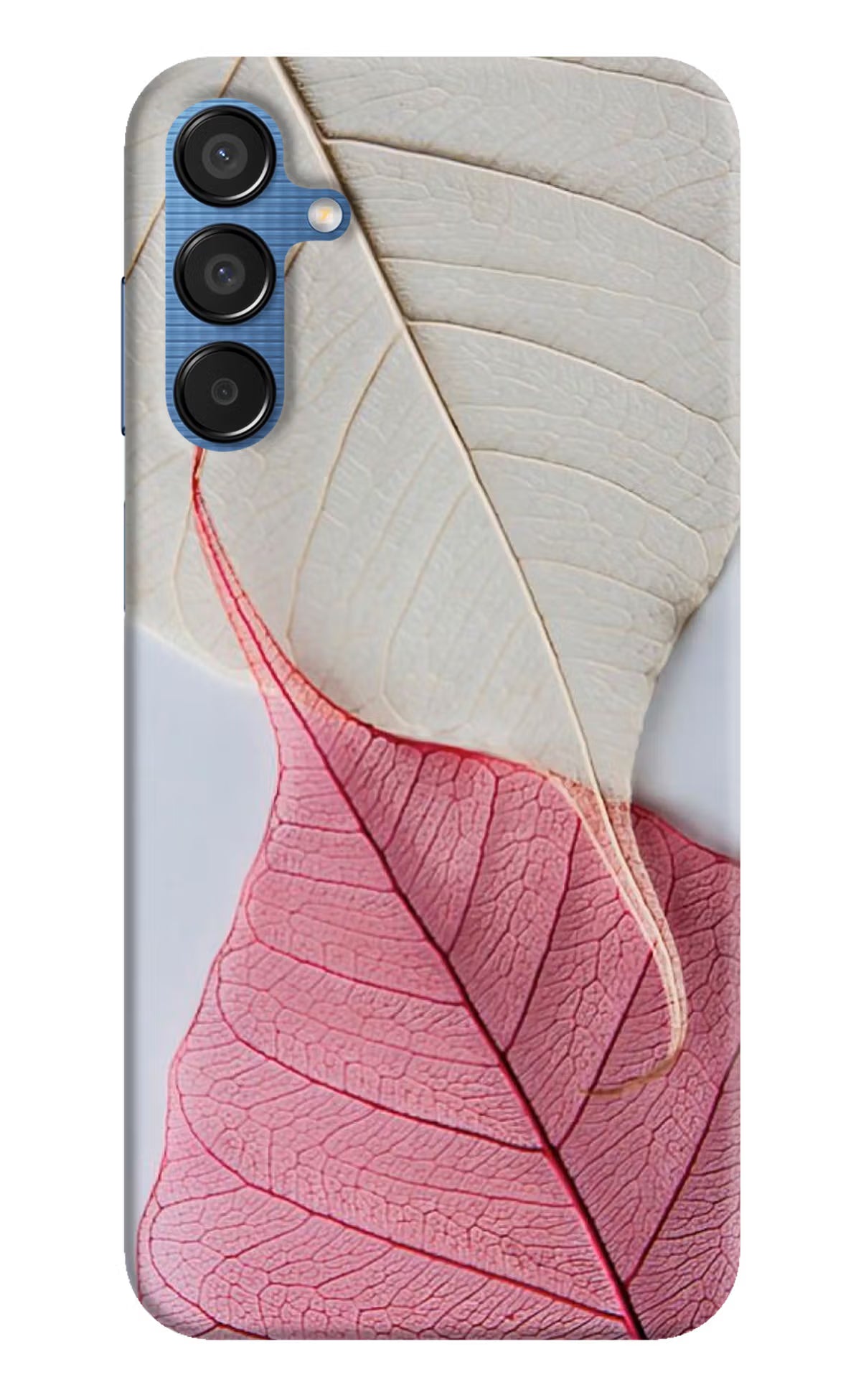 White Pink Leaf Samsung M15 5G Hard Case Back Cover by Casekaro