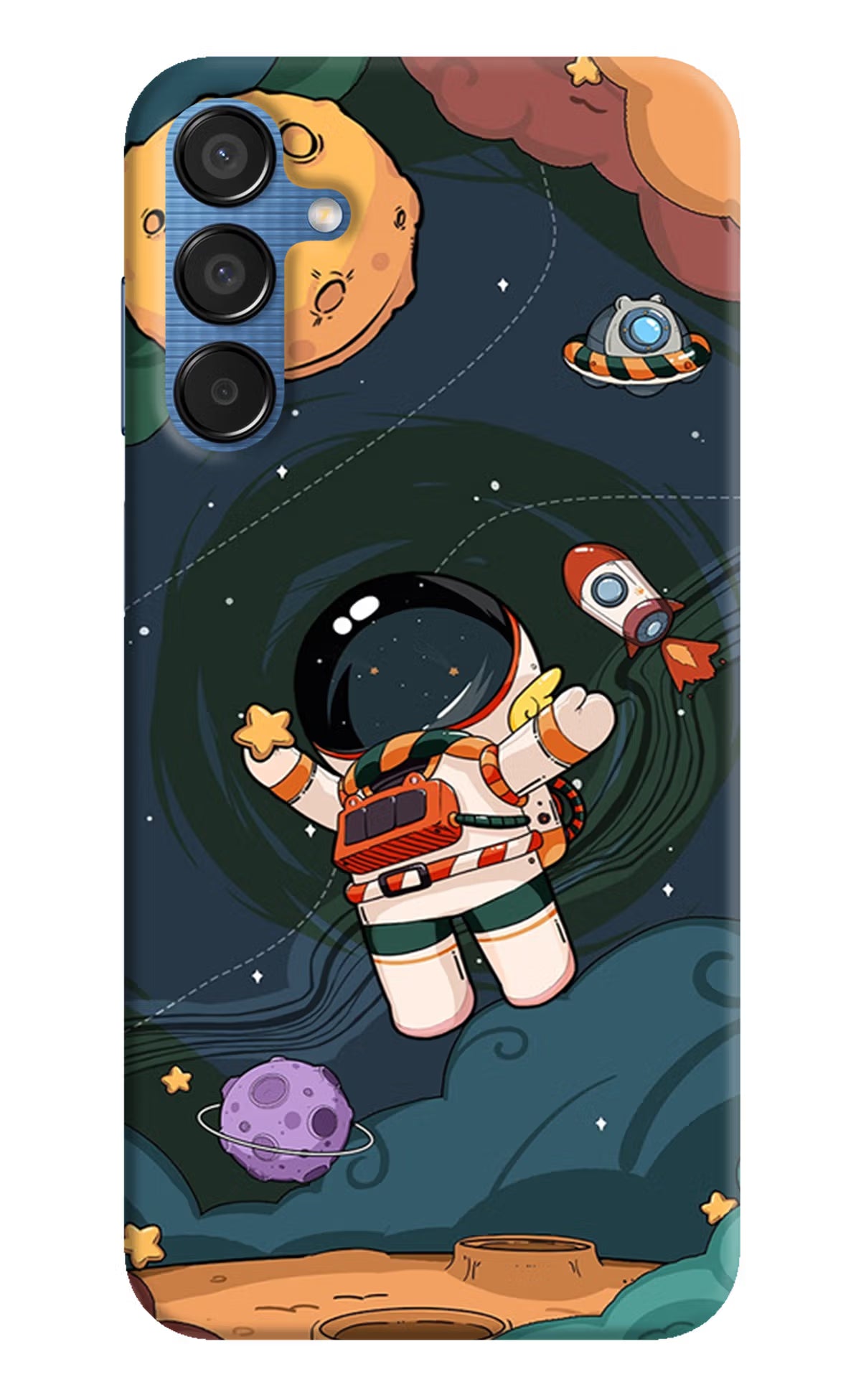 Cartoon Astronaut Samsung M15 5G Hard Case Back Cover by Casekaro