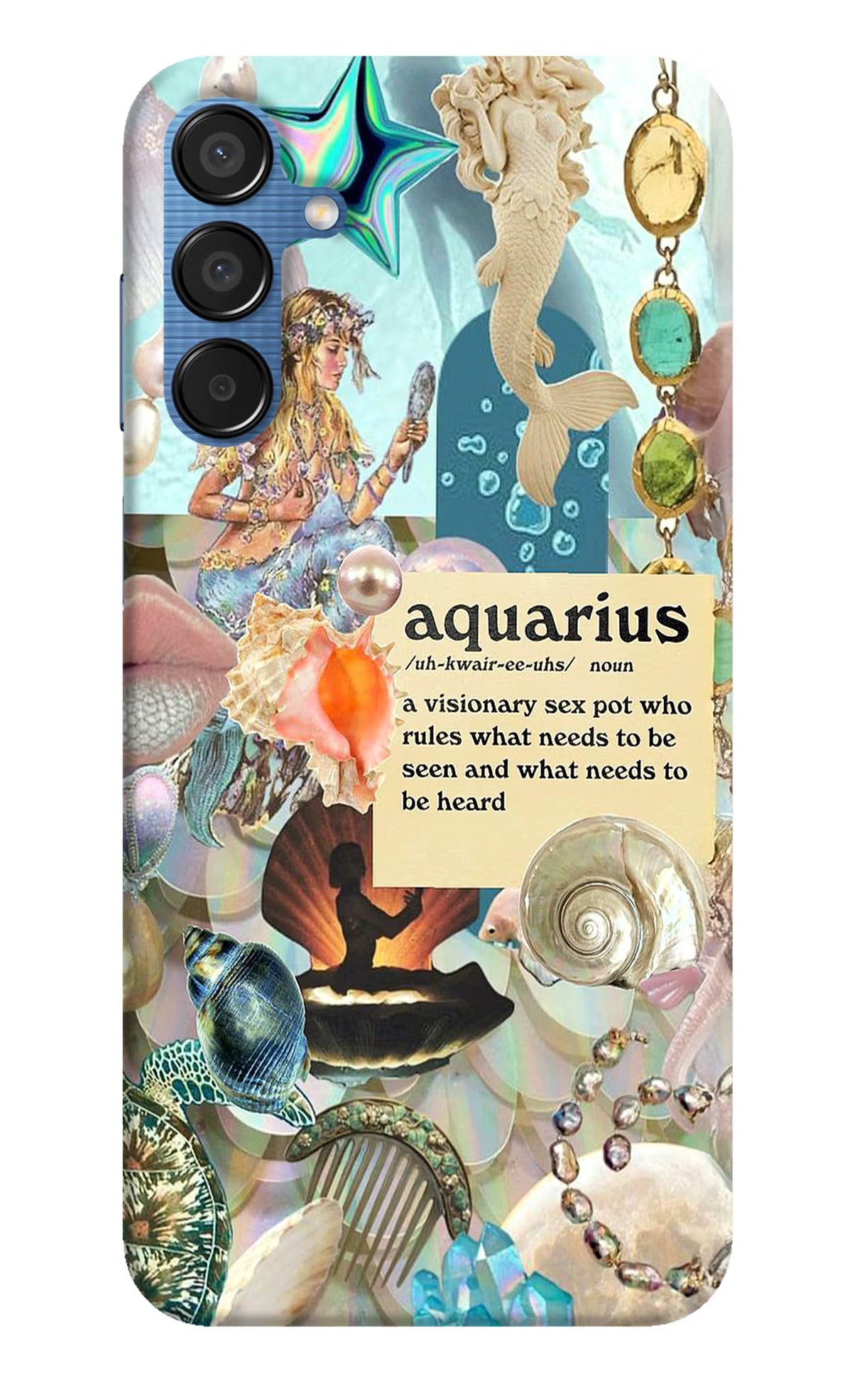 Aquarius Zodiac Samsung M15 5G Hard Case Back Cover by Casekaro