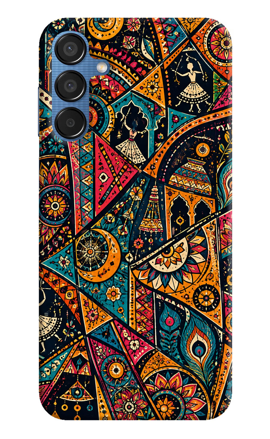 Folk Print Samsung M15 5G Back Cover, Hard case