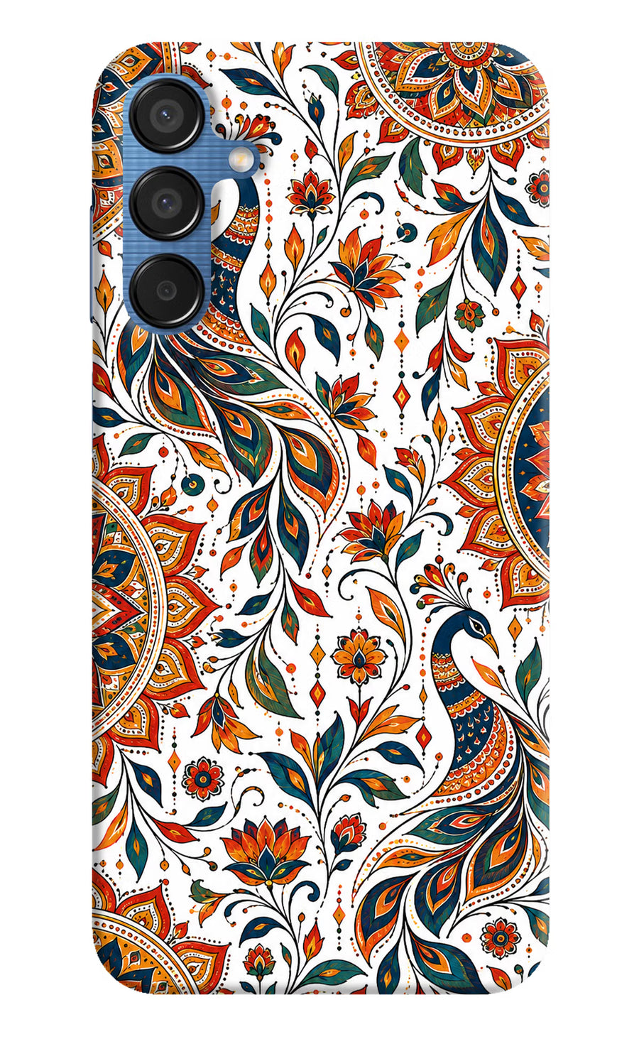 White Mayura Samsung M15 5G Back Cover, Hard case