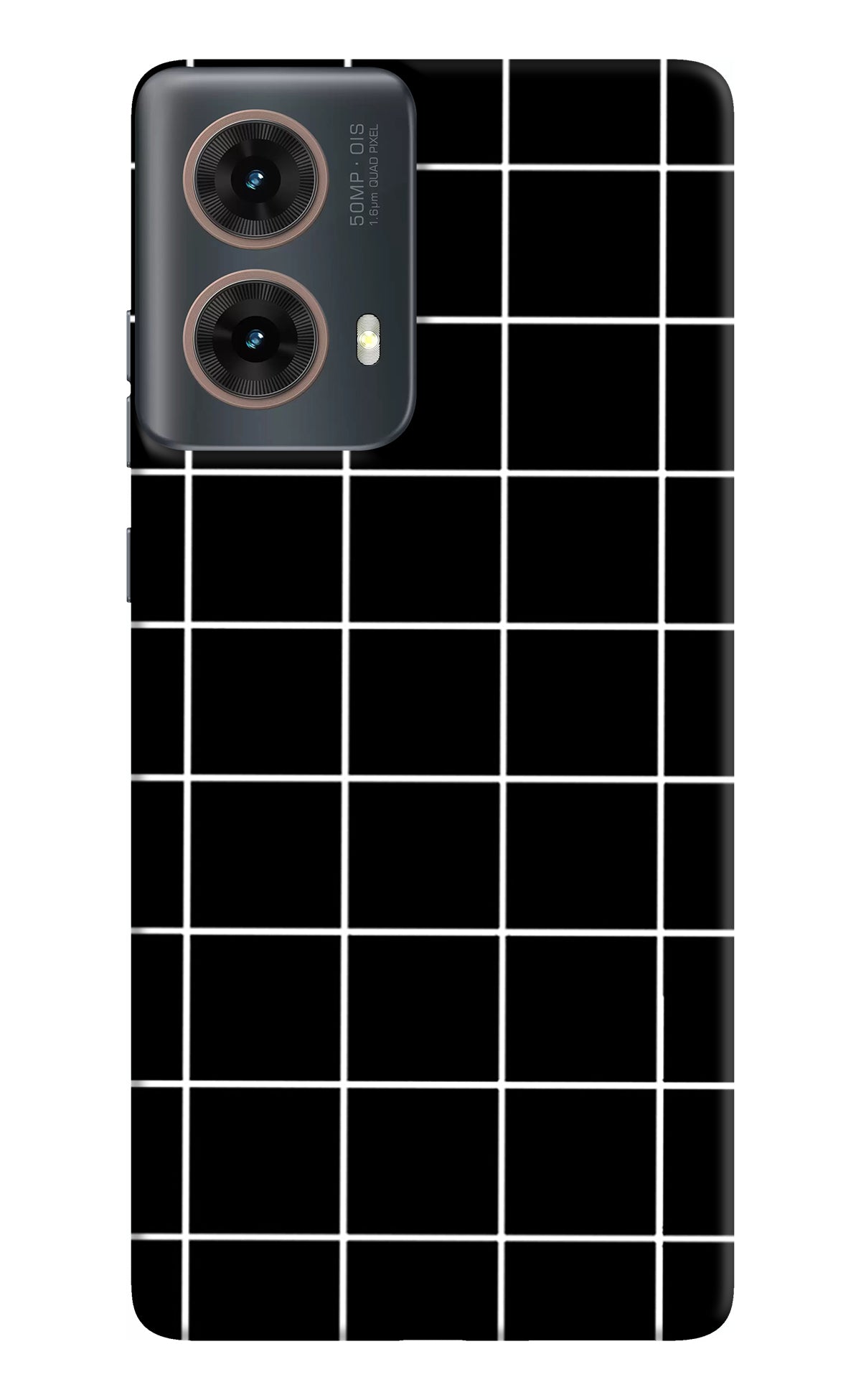 White Grid Motorola G85 Back Cover