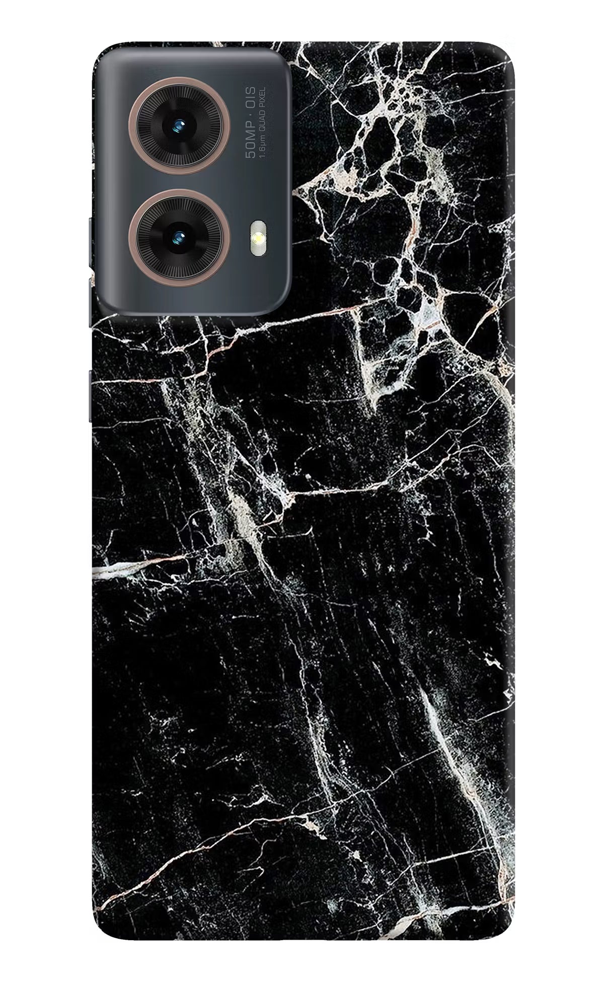 Black Marble Texture Motorola G85 Hard Case Back Cover by Casekaro