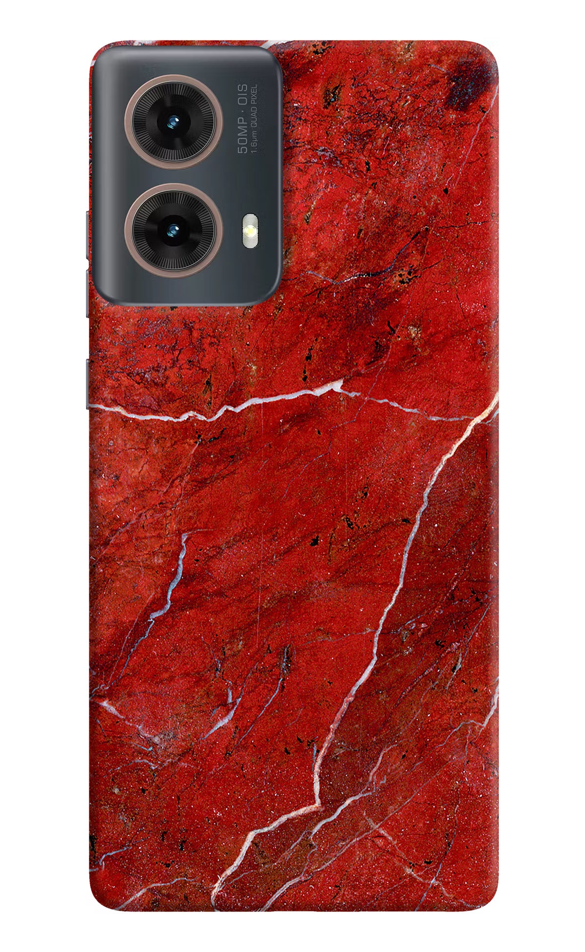 Red Marble Design Motorola G85 Hard Case Back Cover by Casekaro