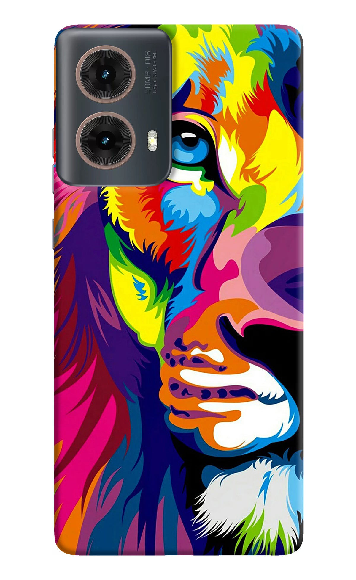 Lion Half Face Motorola G85 Back Cover