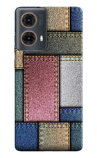 Multicolor Jeans Motorola G85 Hard Case Back Cover by Casekaro