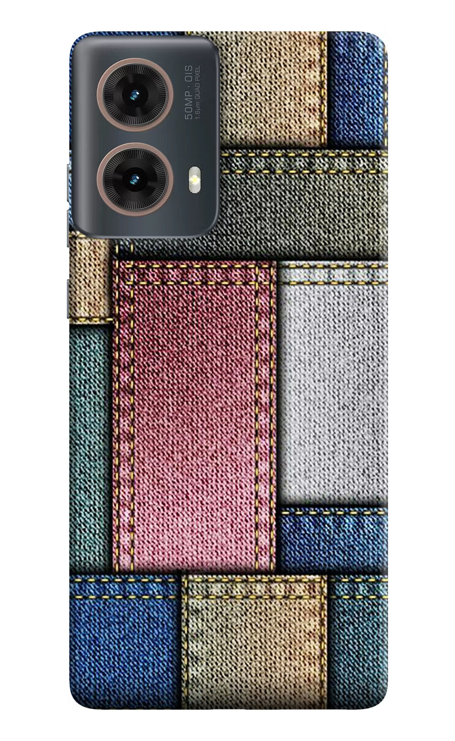 Multicolor Jeans Motorola G85 Back Cover, Hard case