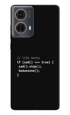 Life Motto Code Motorola G85 Hard Case Back Cover by Casekaro