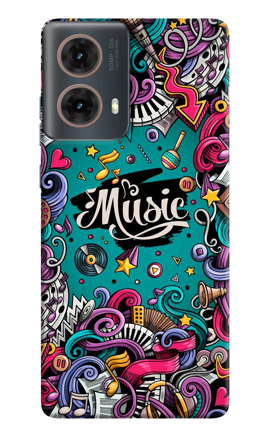 Music Graffiti Motorola G85 Back Cover, Hard case