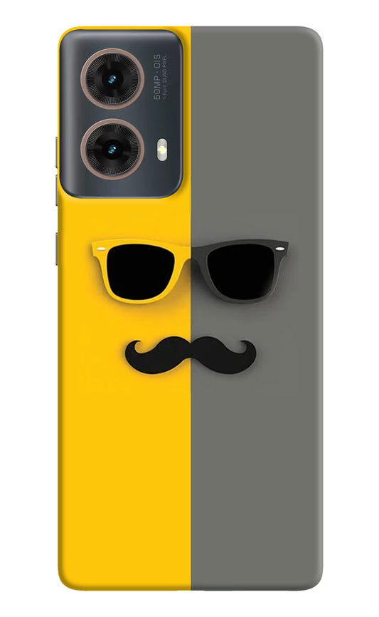 Sunglasses with Mustache Motorola G85 Hard Case Back Cover by Casekaro