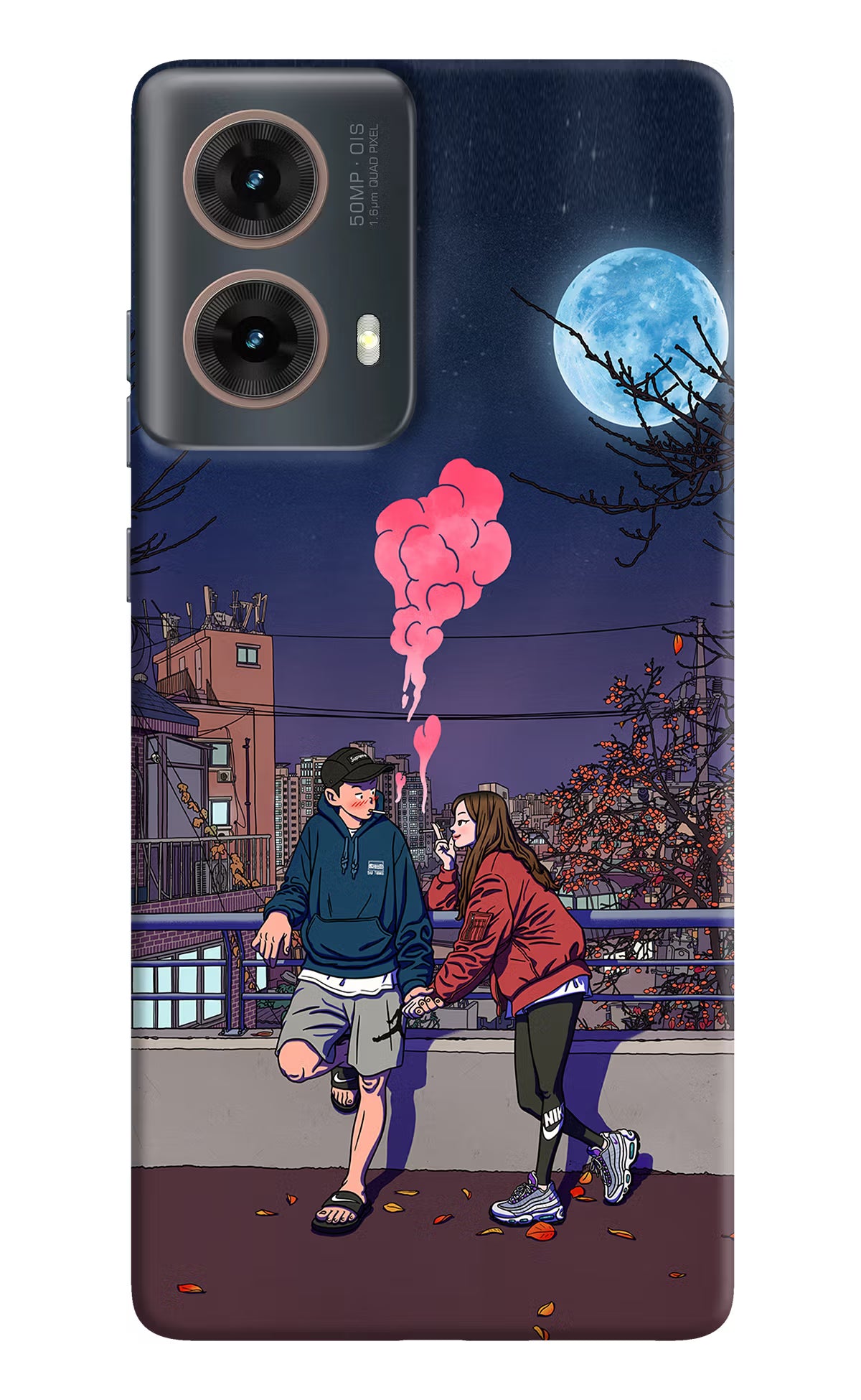 Chilling Couple Motorola G85 Hard Case Back Cover by Casekaro