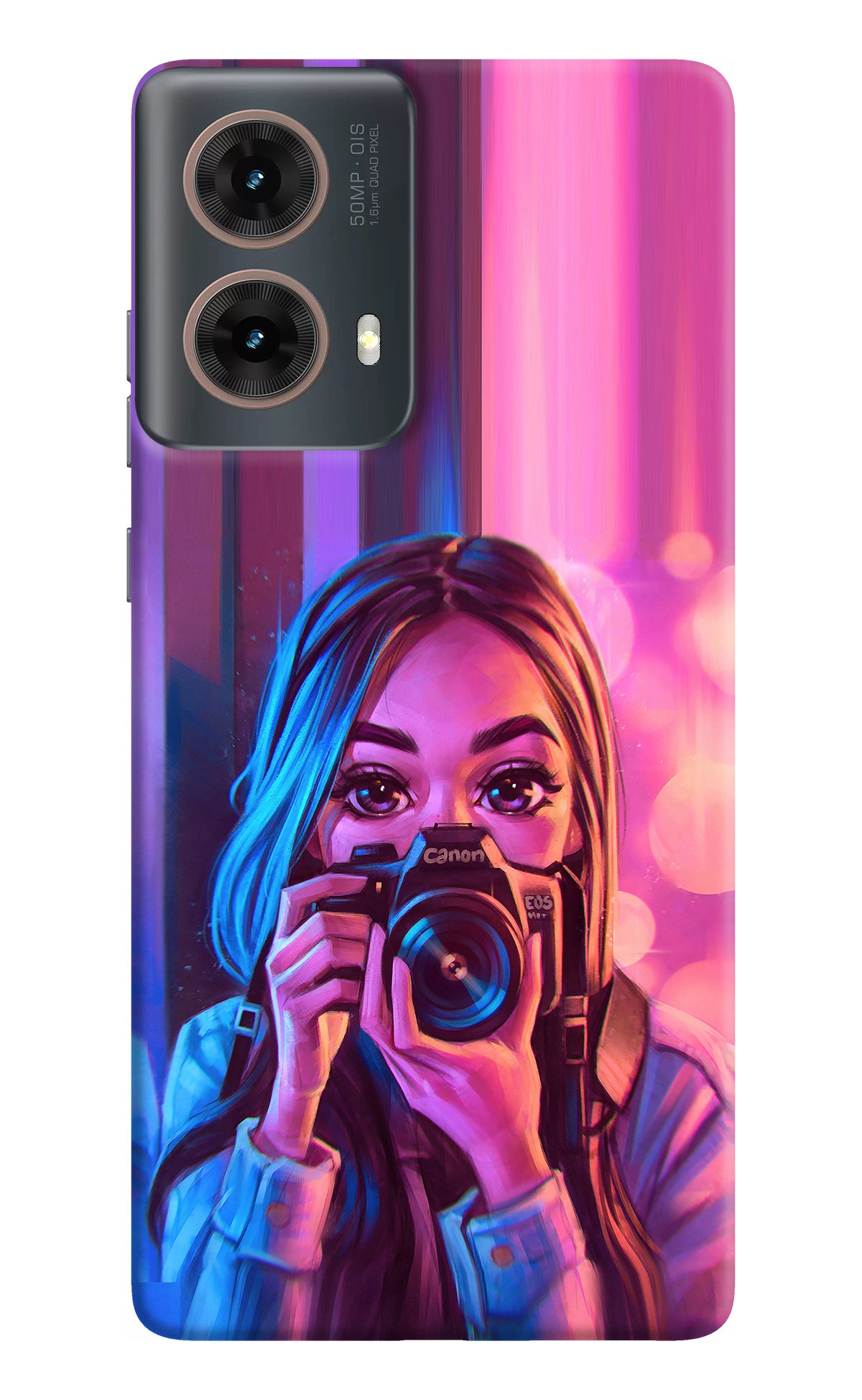 Girl Photographer Motorola G85 Back Cover