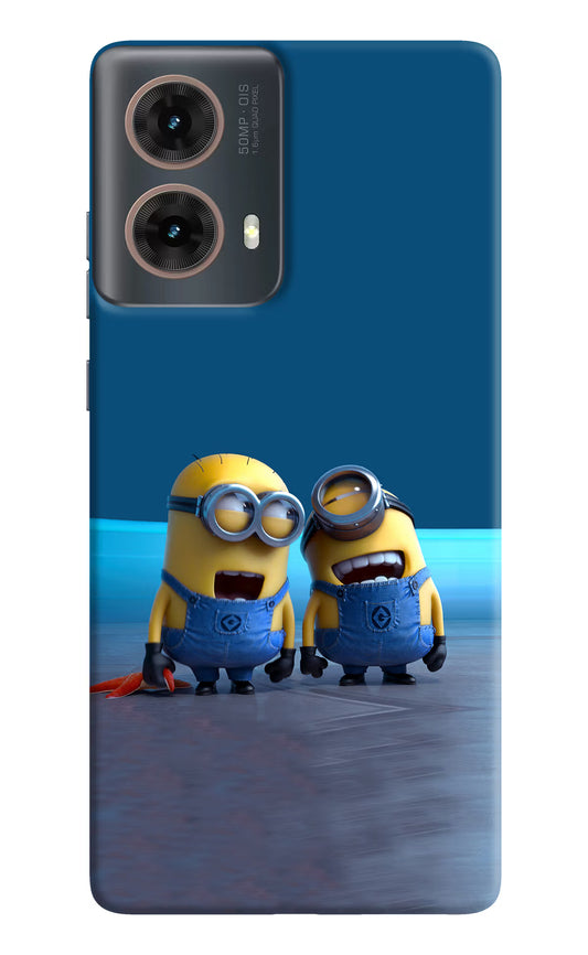 Minion Laughing Motorola G85 Hard Case Back Cover by Casekaro