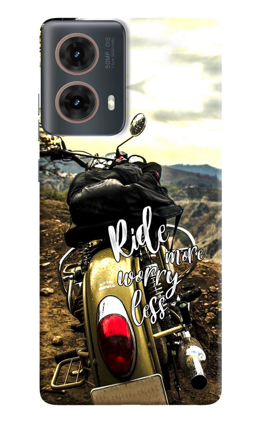 Ride More Worry Less Motorola G85 Hard Case Back Cover by Casekaro