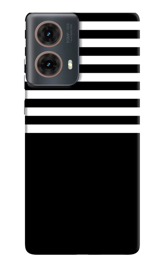 Black and White Print Motorola G85 Hard Case Back Cover by Casekaro