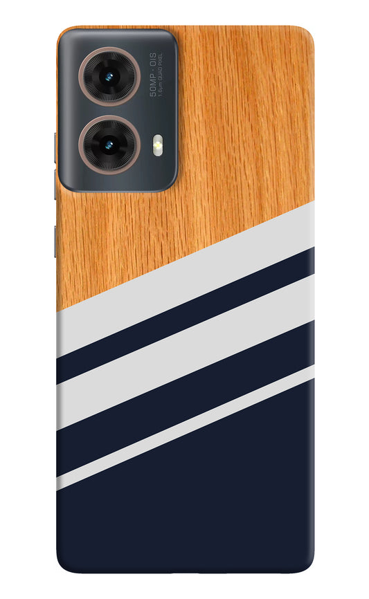 Blue and white wooden Motorola G85 Back Cover