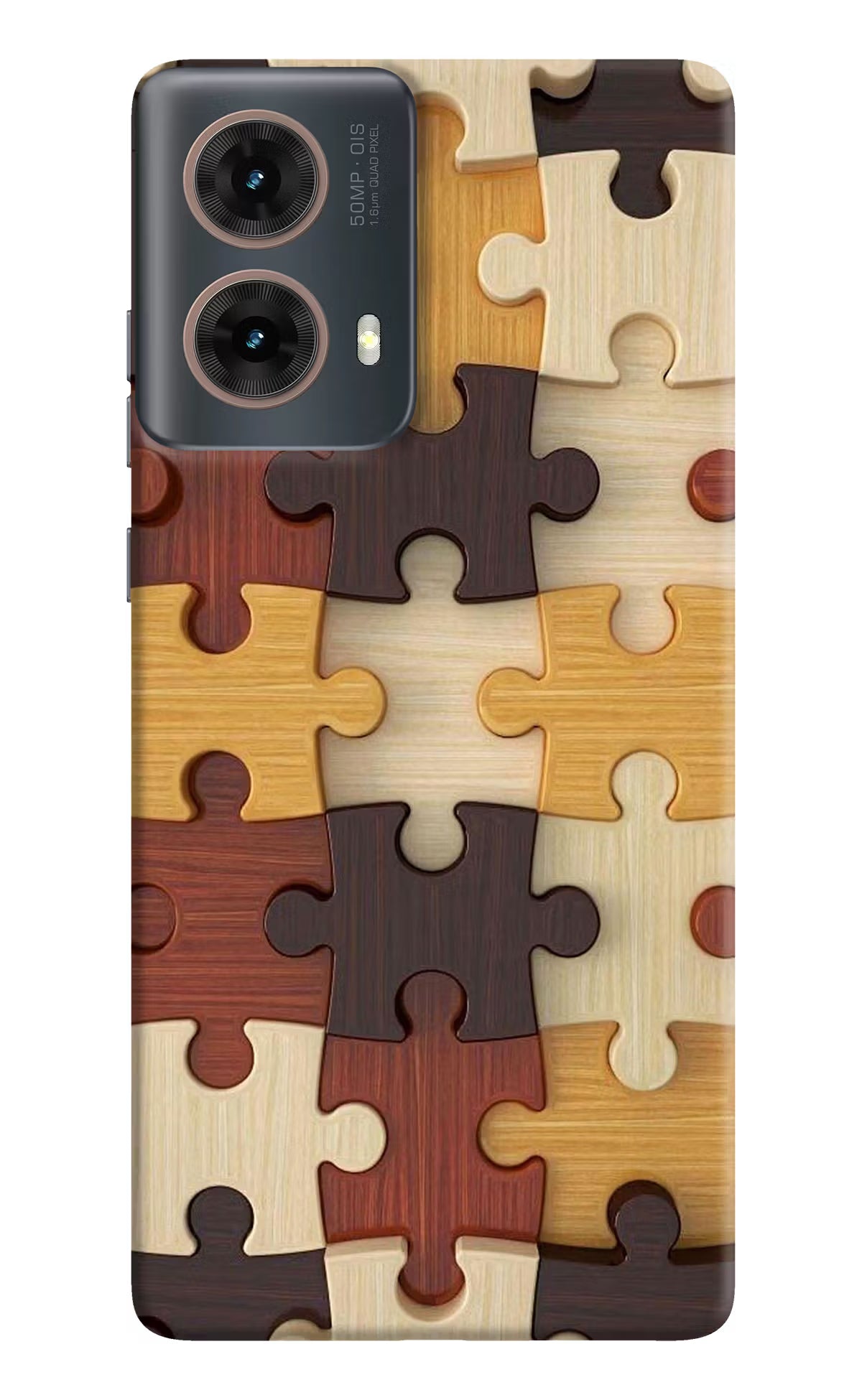 Wooden Puzzle Motorola G85 Hard Case Back Cover by Casekaro