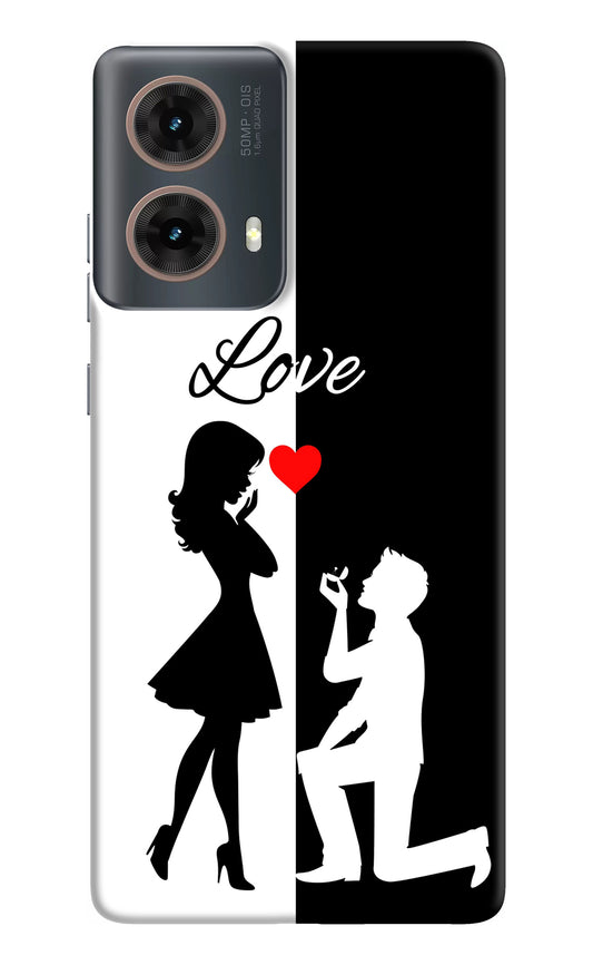 Love Propose Black And White Motorola G85 Back Cover