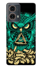 Green Owl Motorola G85 Hard Case Back Cover by Casekaro