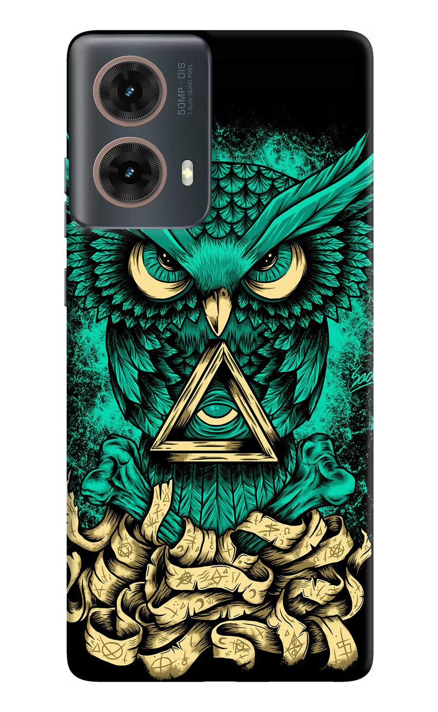 Green Owl Motorola G85 Back Cover, Hard case