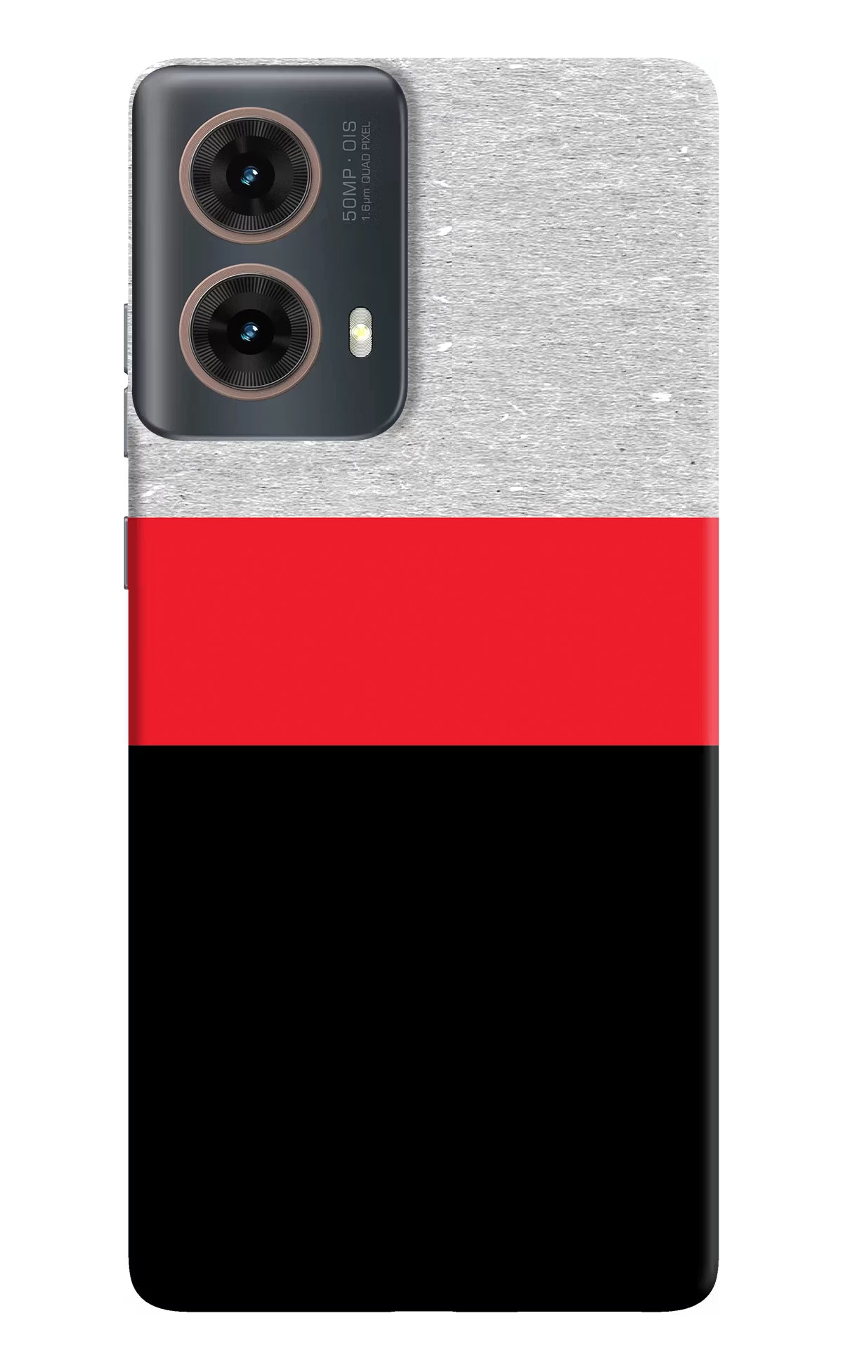 Tri Color Pattern Motorola G85 Hard Case Back Cover by Casekaro