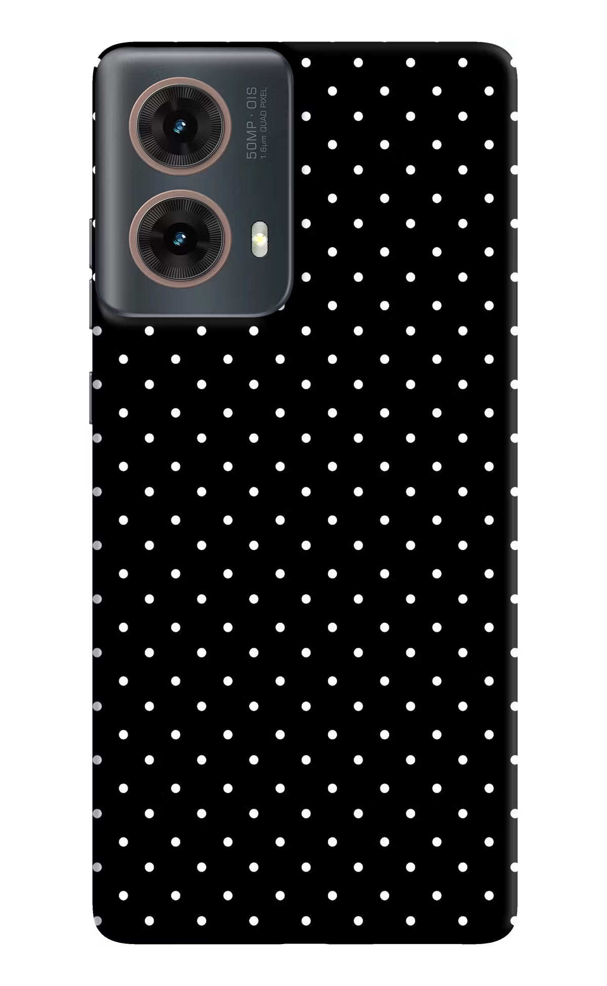 White Dots Motorola G85 Hard Case Back Cover by Casekaro