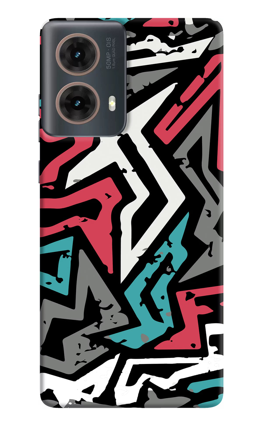 Geometric Graffiti Motorola G85 Back Cover, Hard case