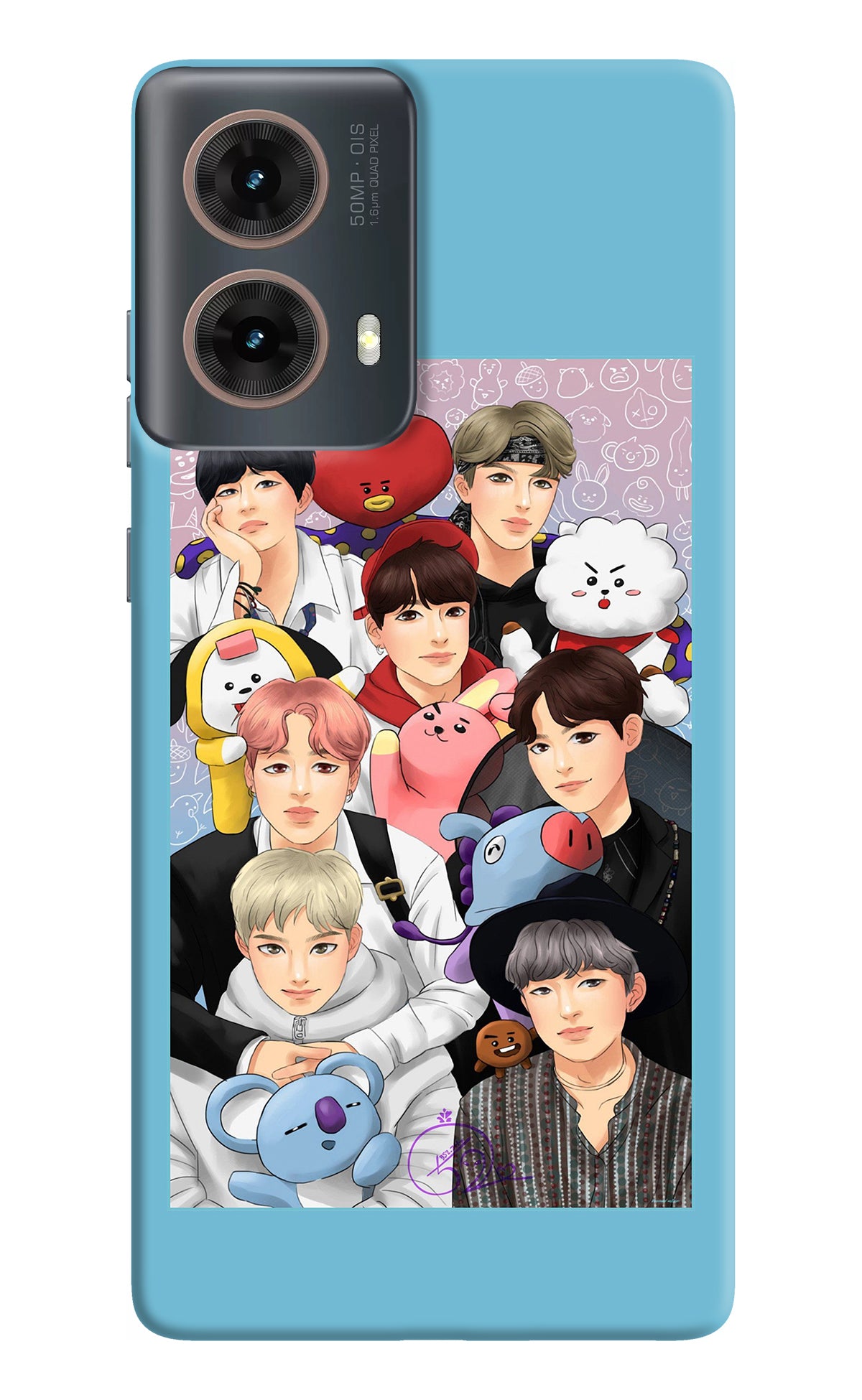 BTS with animals Motorola G85 Back Cover