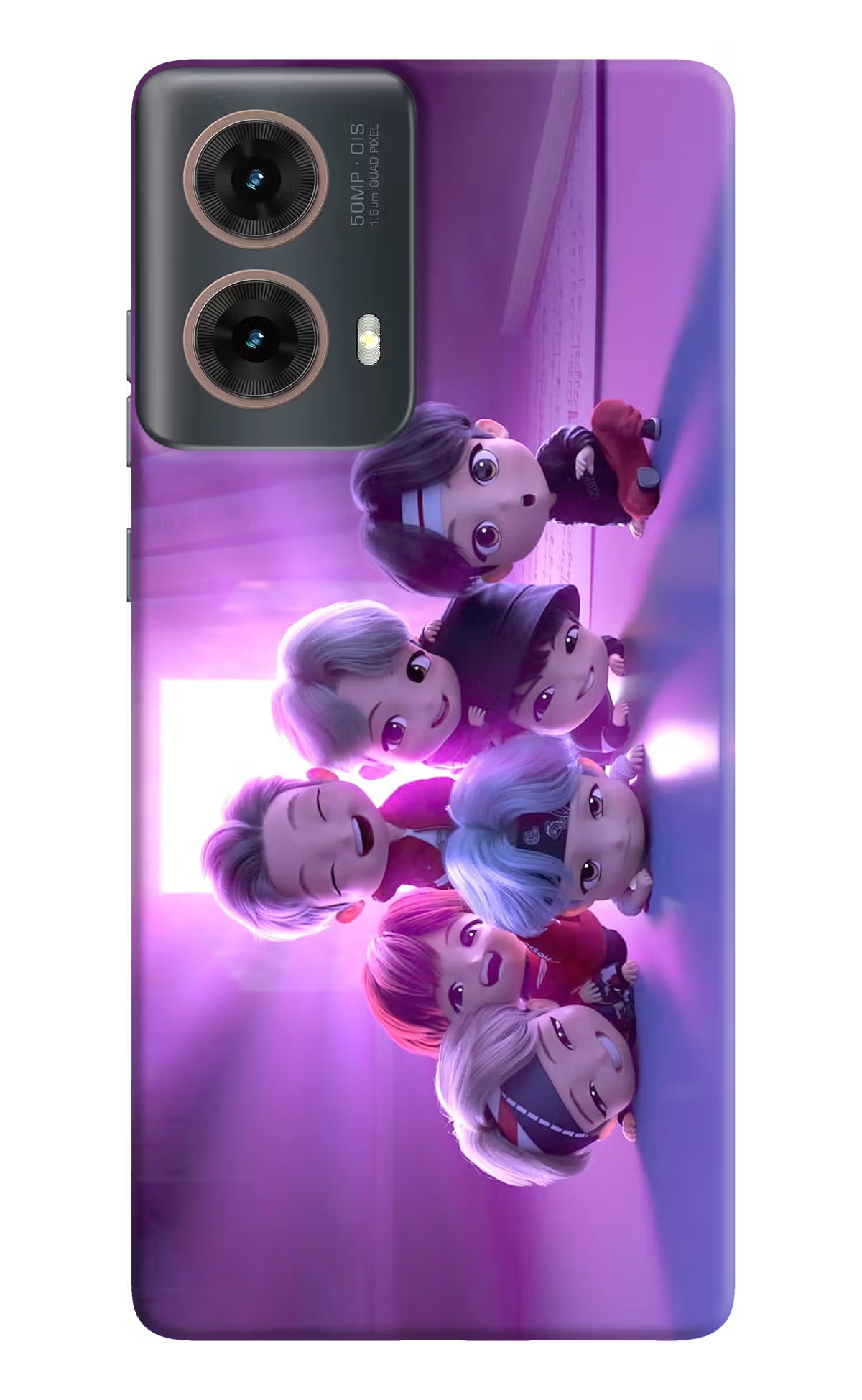BTS Chibi Motorola G85 Hard Case Back Cover by Casekaro