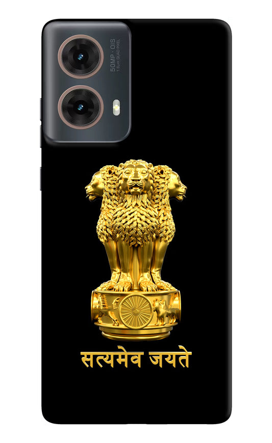 Satyamev Jayate Golden Motorola G85 Hard Case Back Cover by Casekaro