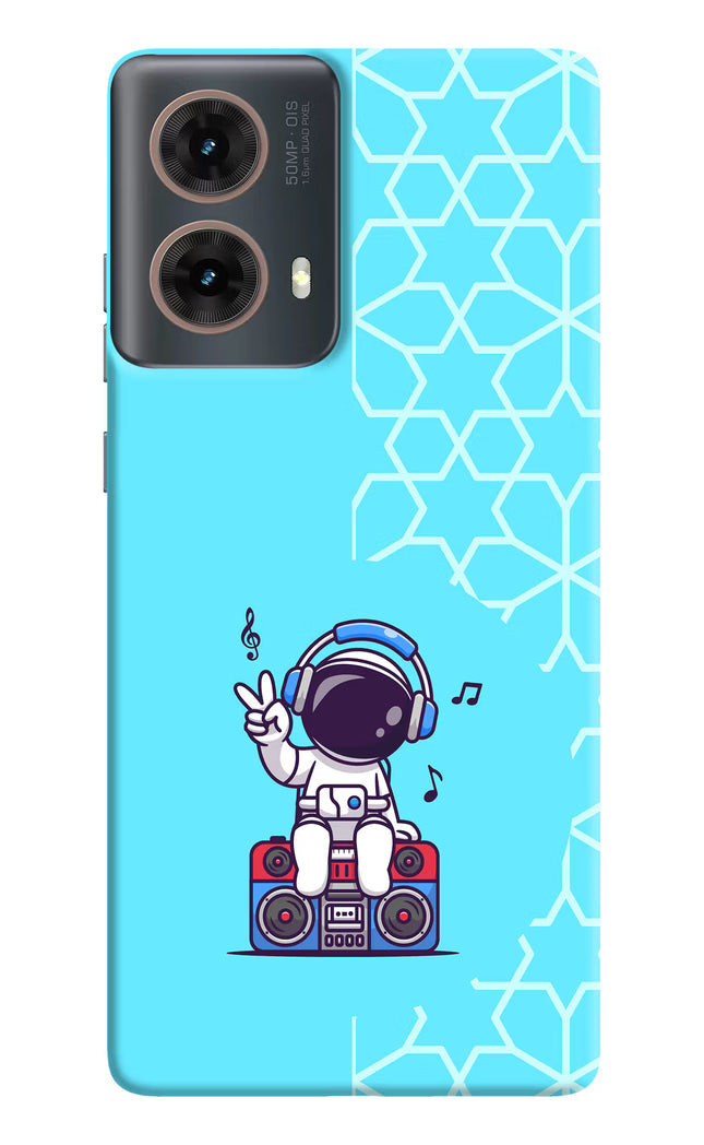 Cute Astronaut Chilling Motorola G85 Hard Case Back Cover by Casekaro