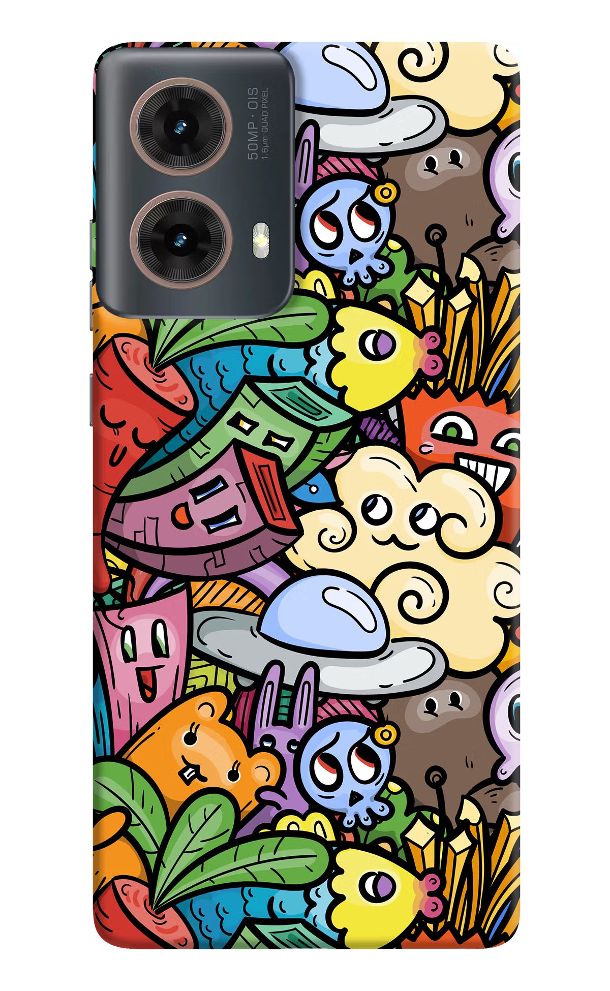 Veggie Doodle Motorola G85 Hard Case Back Cover by Casekaro