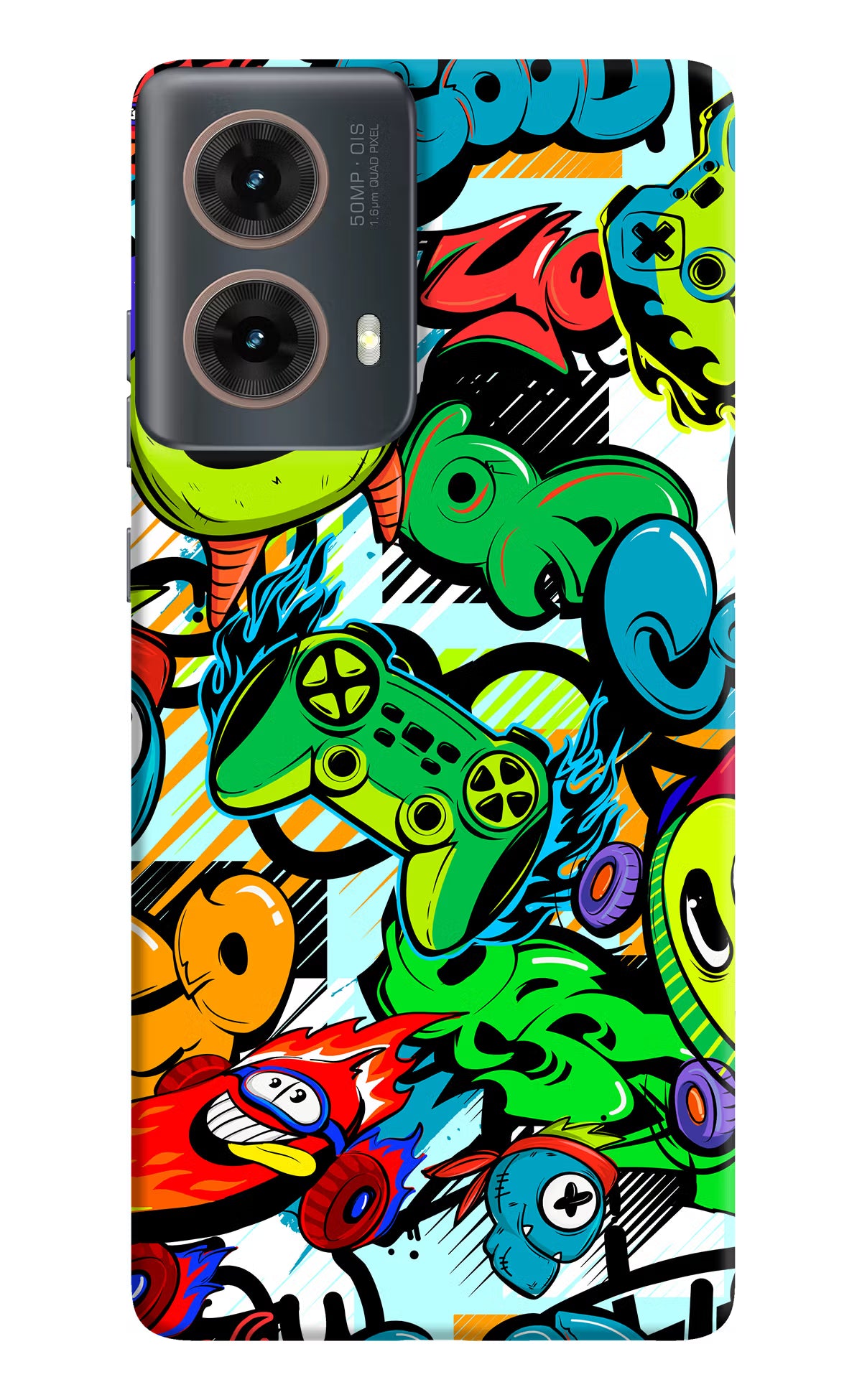 Game Doodle Motorola G85 Hard Case Back Cover by Casekaro