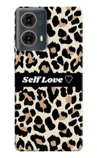 Leopard Print Self Love Motorola G85 Hard Case Back Cover by Casekaro