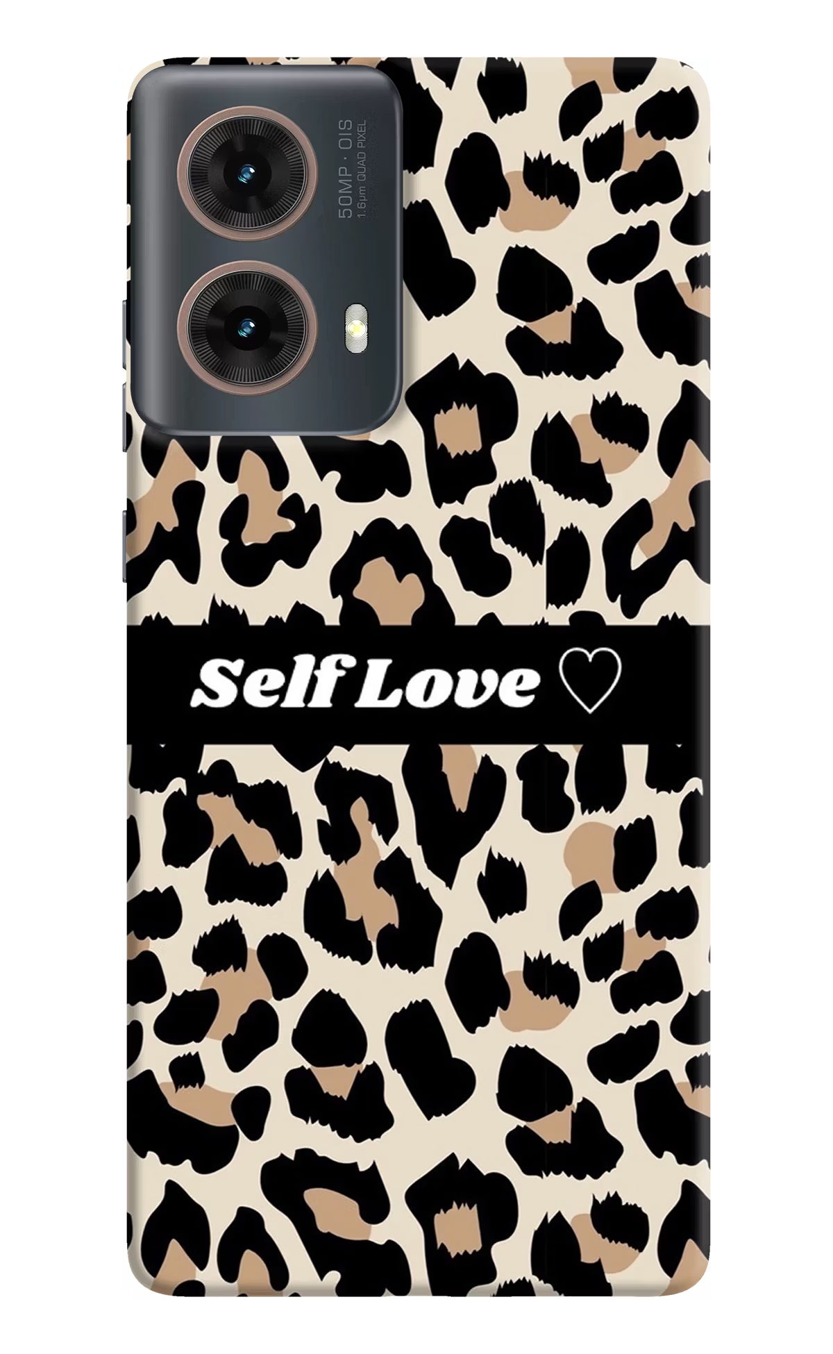 Leopard Print Self Love Motorola G85 Hard Case Back Cover by Casekaro