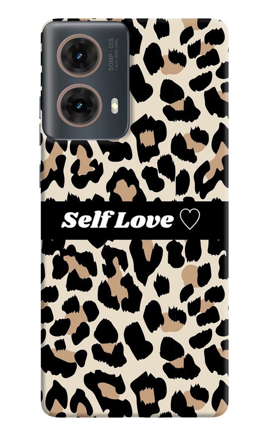 Leopard Print Self Love Motorola G85 Hard Case Back Cover by Casekaro